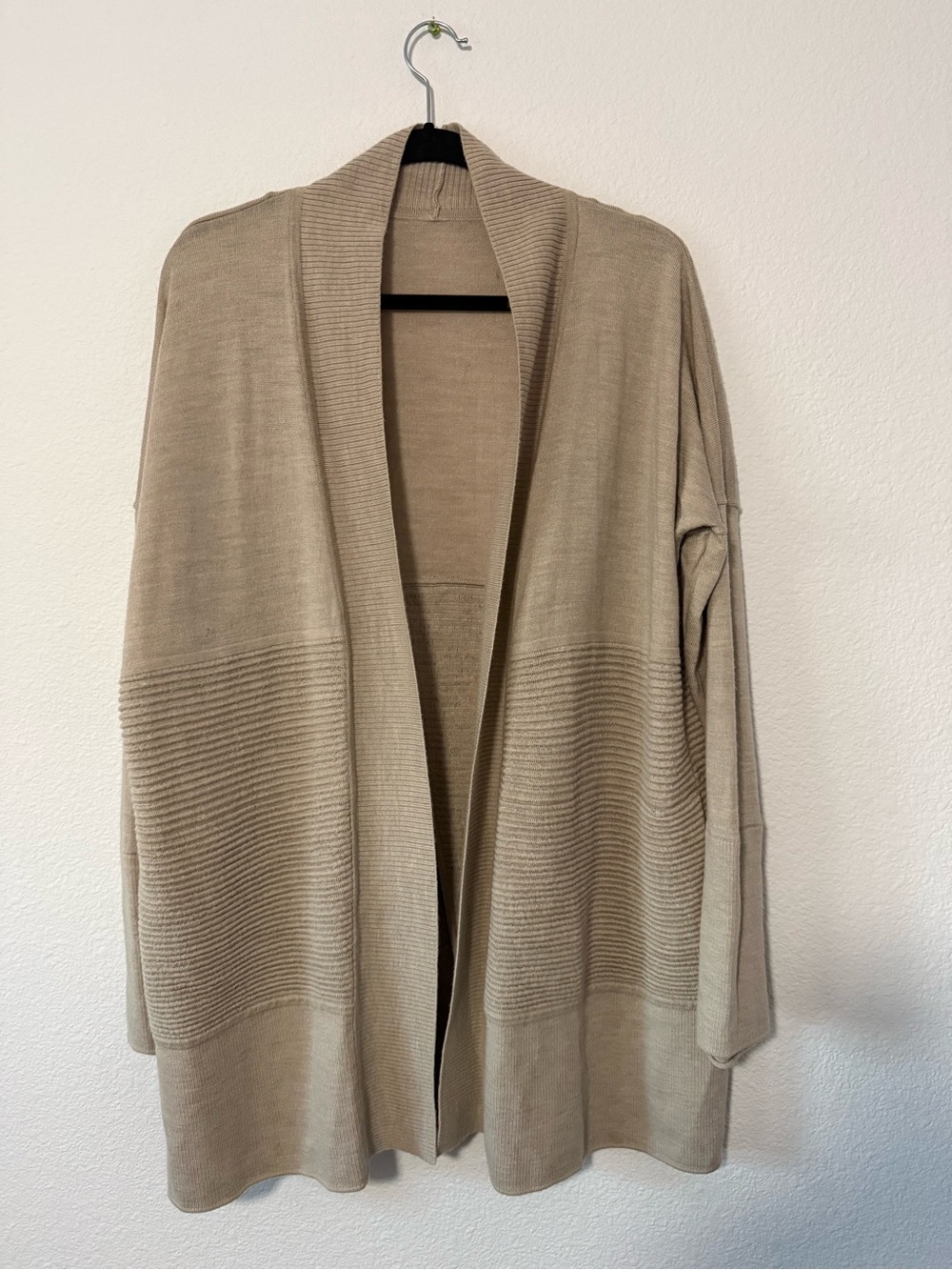 lululemon athletica Open-Front Cardigan — Beige Merino Wool PI 1